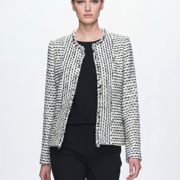 ANN MASHBURN Jackets & Blazers - ANN MASHBURN Monochrome Striped Blazer